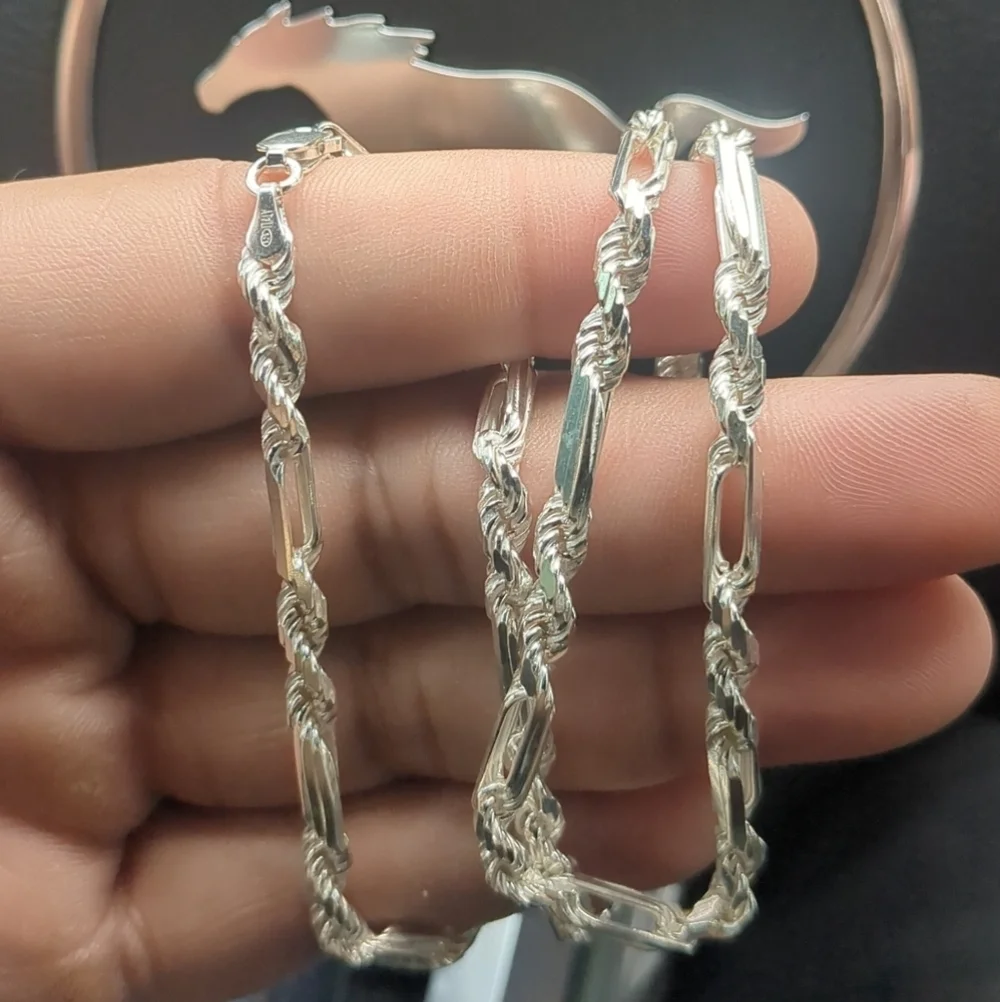 Sterling Silver Figarope Milano Chain 4.0mm - 20